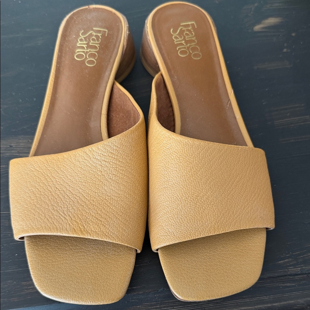 Franco Sarto Women's Brown Leather Mules